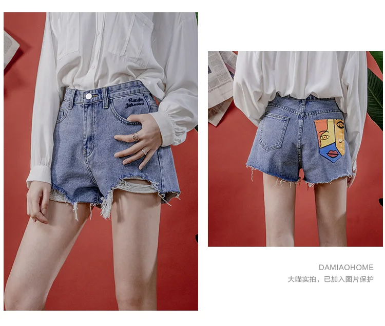 maternity shorts Jeans Shorts Women Vintage Denim Shorts Casual Trousers Women Pocket print Jeans Sexy Buttock Streetwear Hot Short Pants linen shorts