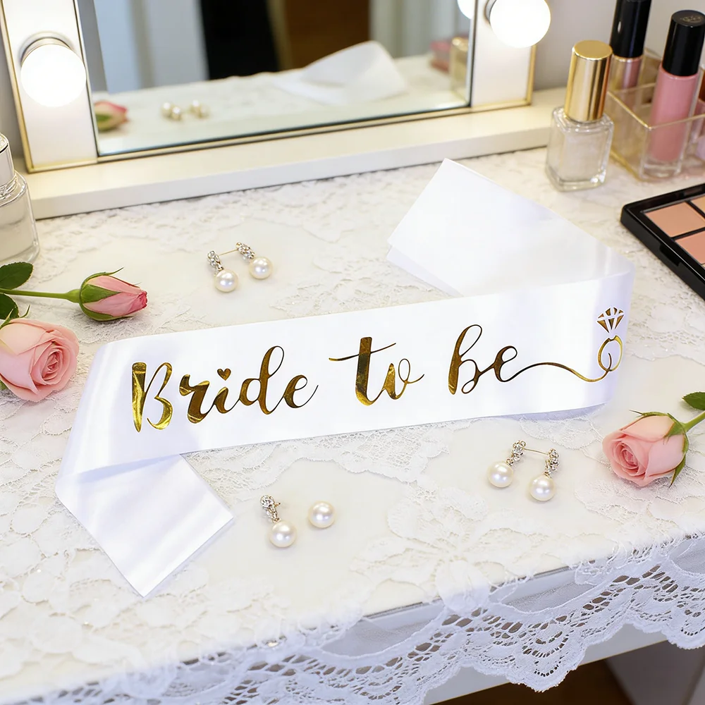 Bride To Be Sash Bachelorette Party Accessories Bridal Shower Exquisite Gift Wedding Day Supplies Engagement Party Decoration - 5