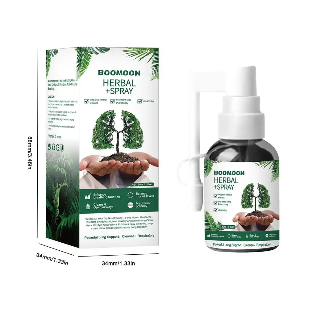 Herbal Lung Cleanse Mist 30ml Powerful Lung Support Cleanse Breathe Health Care Spray herbal lung drops