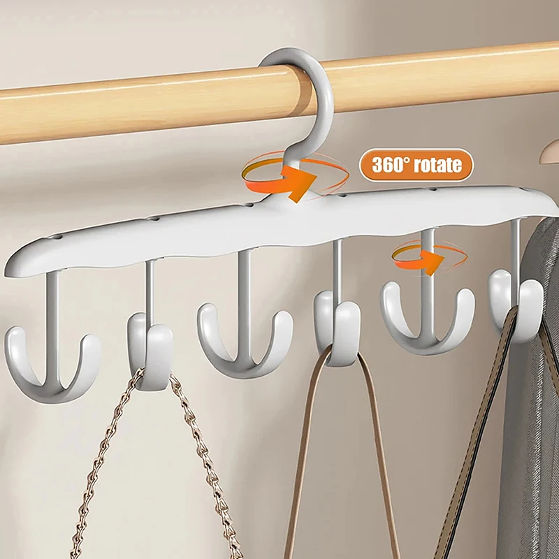 1PC Bra Hanger For Closet,360°Rotating Multi-Functional Racks With Hook For Camisole Hat Belt Bag,Saving Space Vest Storage Rack 6