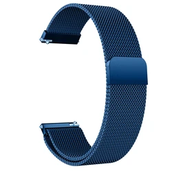 Elegant Milanese Stainless Steel Watch Band Bracelet, 20/22mm Adjustable Metal Strap - 20mm (Blue)