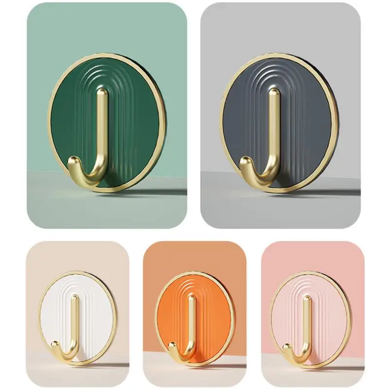1/2/3PCS Punch-free Sticky Hook A Variety Of Colors Stable Toilet Hook Door Gold-plated Healthy Material