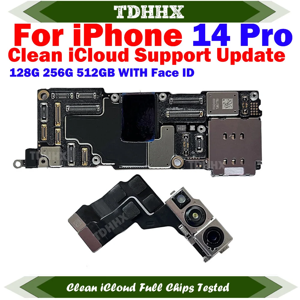iPhone 14 Pro용 마더보드 시스템 256g 로직 보드가 포함된 iCloud 메인보드 청소 전체 기능 지원 업데이트 미국 버전