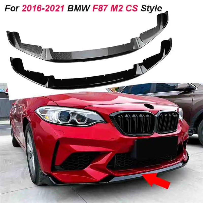 

Front Bumper Splitter Lip Protector guard Body Kit under For 2016 - 2021 BMW F87 M2 CS Style lower Bumper