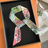 Luxury Design Horse Print Skinny Silk Ribbon Scarf Women5x85cm Hairband Soft Satin Female Foulard Floral Headband Bag Neck Ties 2