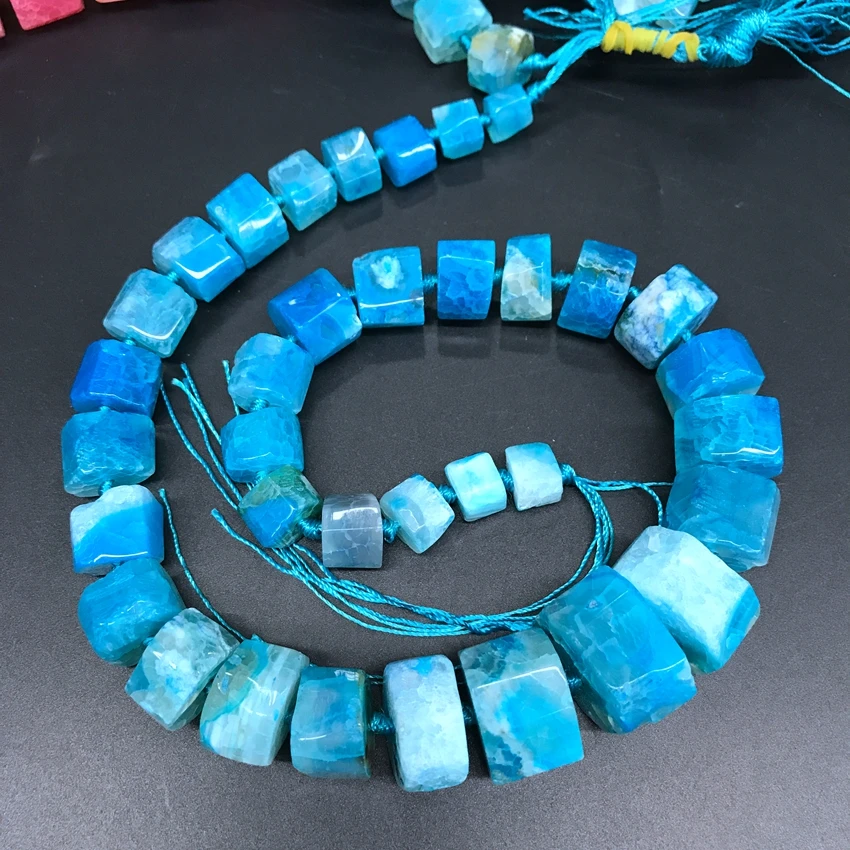 Large Size Colourful Dragon Veins Agates Faceted Nugget Loose Beads,Rainbow Natural Onxy Graduated Necklace for Jewelry Making