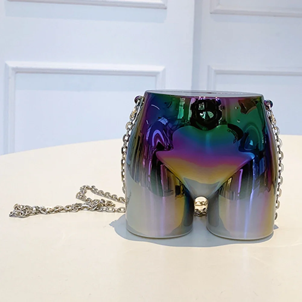 Women Evening Clutch Handbags Acrylic Butt Shape Mini Novelty Purse Chain Strap Unique Shoulder Bag Stylish Ladies Bag 2