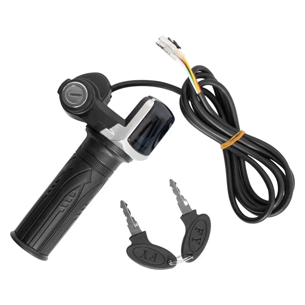 E-Bike Handlebar Throttle Grip with Lock and LED Power Display