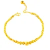 Lucky 24K Gold Plated Charm Big& Small Beads Bracelet For Women Girls Fashion Pure Gold Color Ball Link Chain Bracelet Jewelry 1