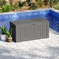 120 Gallon Large Deck Box, Outdoor Lockable Storage Box for Gardening Tools, Waterproof Deck Box for Patio Furniture, 2