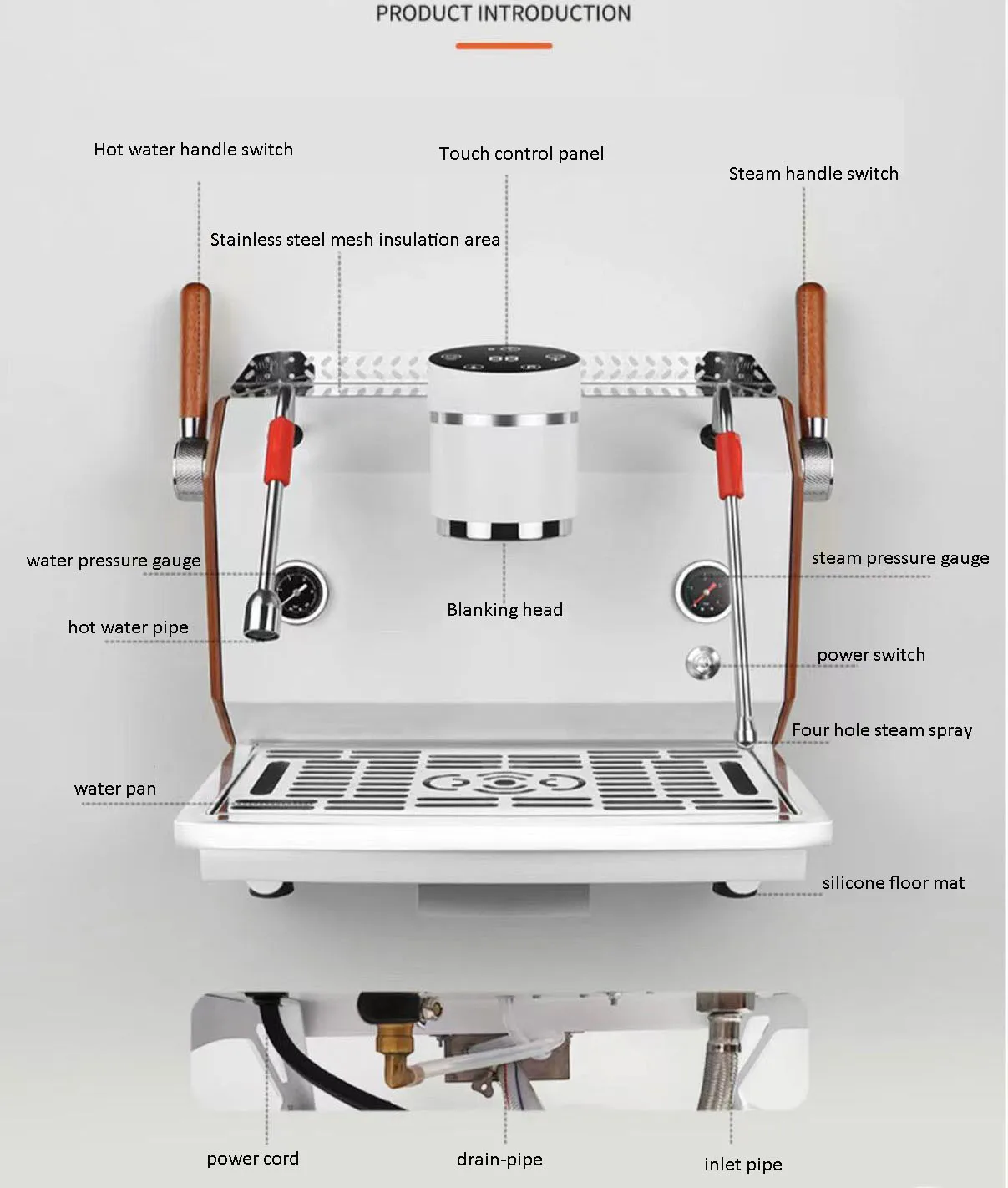Multi-functional Tea And Coffee Machine Coffee Maker High Power 3500W Commercial Espresso Coffee Machine With Steamer Cappuccino 5