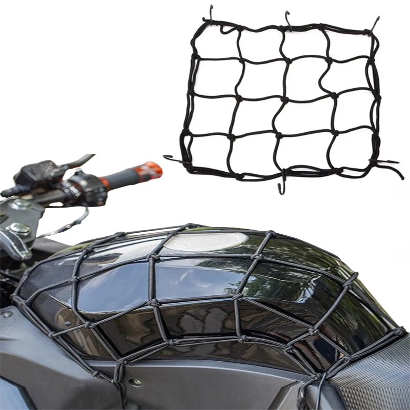 Motorcycle Cargo Net High Elastic Double Layer Motorcycle Net for Helmet Storage Bungee Cargo with Hooks Luggage