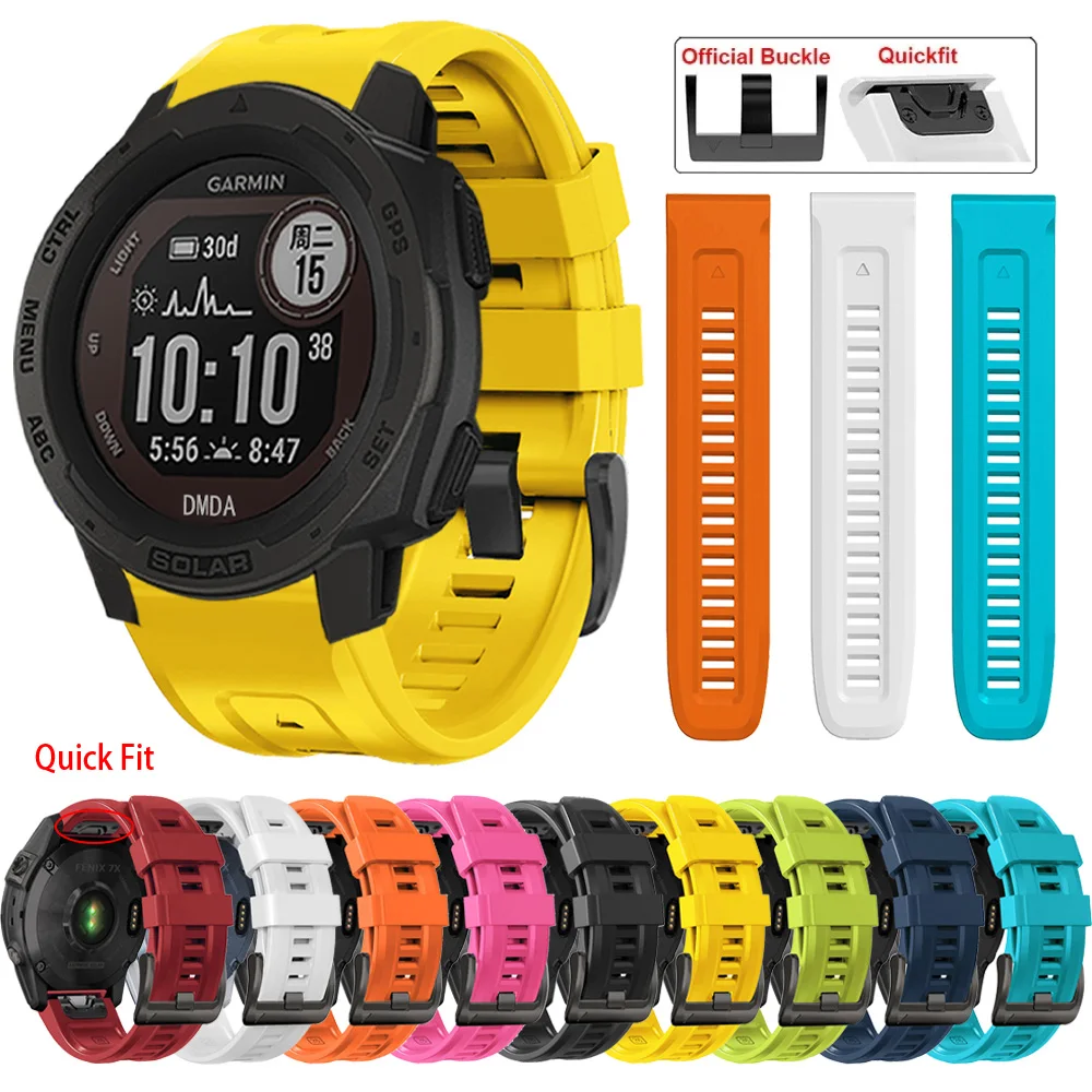 

Ремешок силиконовый для Garmin Forerunner 955 965 745 945 LTE S62 S60 / instinct 2, 45 мм, 22/26 мм