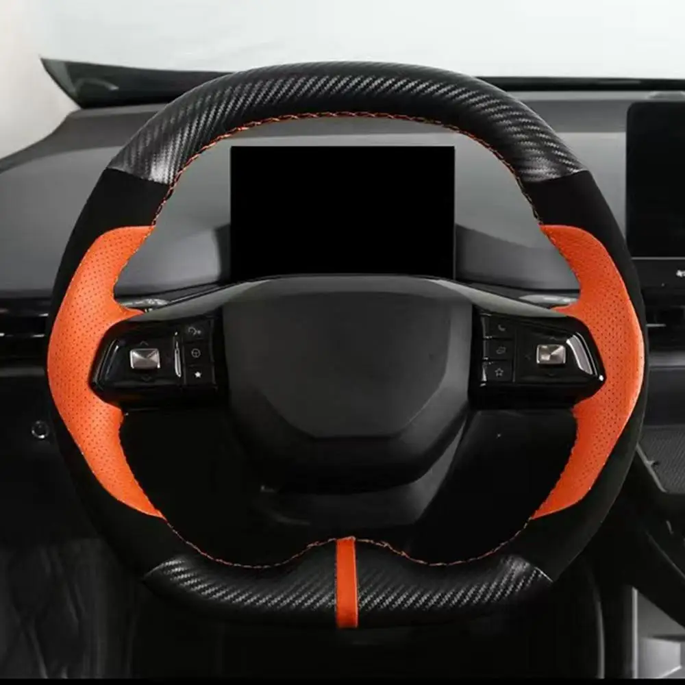 For MG4 Car Steering Wheel Cover For MG4 2022-23 MU LAN PU Leather AUTO Steering Wheel Cover For EV Car Interior Accessories