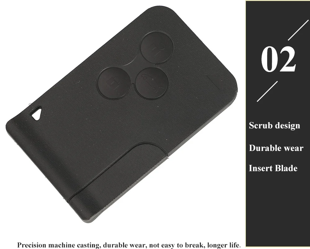 Jingyuqin 5 Stück 3 Tasten 433 MHz ID46 PCF7947 Chip & Insert Small Blade Remote Smart Key Card für Renault Megane Scenic Grand – Detail 5