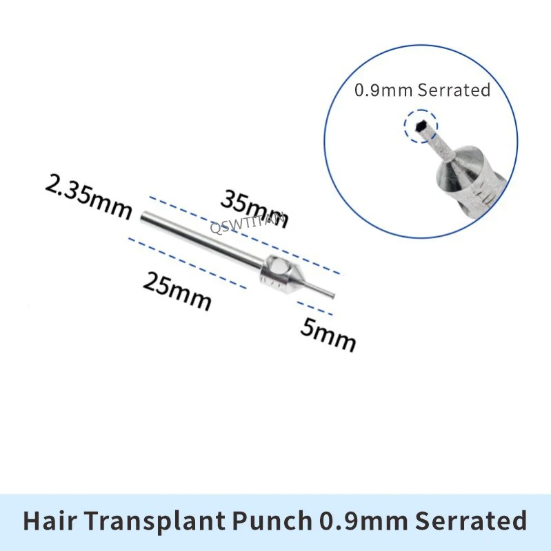 Hair Transplant Punch with Serrated Follicle Extraction Tool