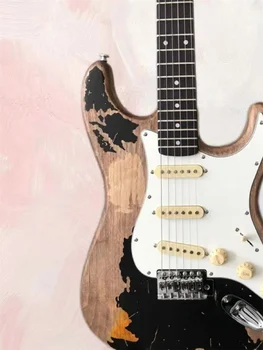 Black relics Electric Guitar SSS pickup chrome-plated hardware 21 frets 6 strings