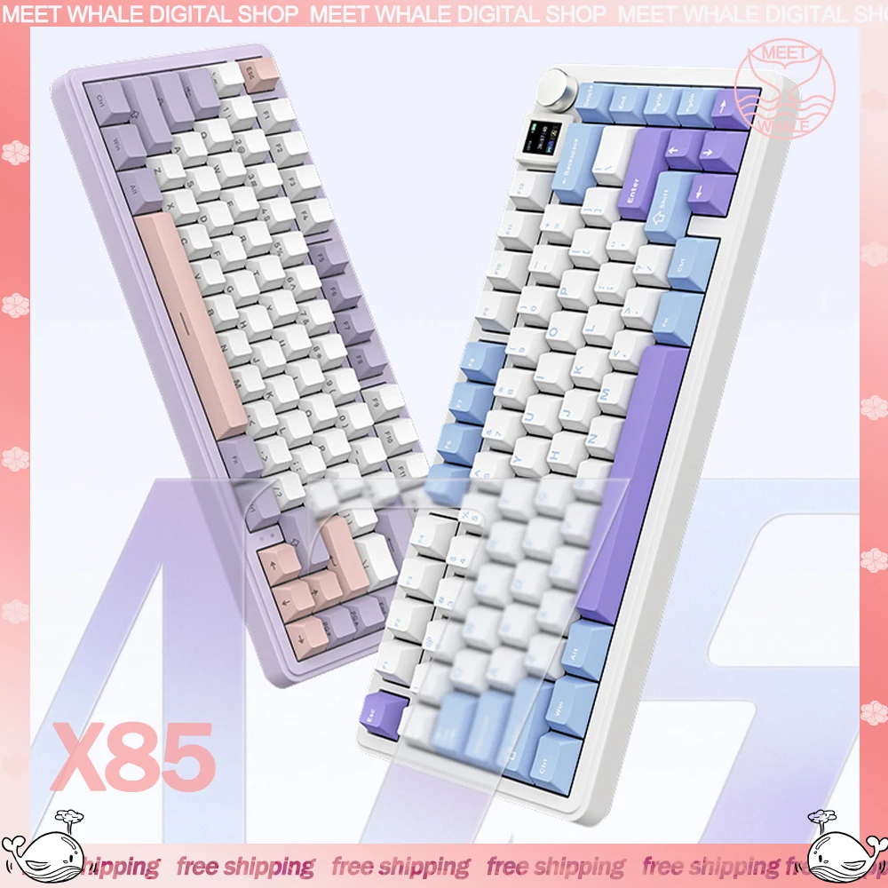 

Attack Shark X85 Mechanical Keyboard 3mode 2.4G/USB/Bluetooth Wireless Keyboard RGB Light Hot Swap 80 keys Gamer Keyboards Gift