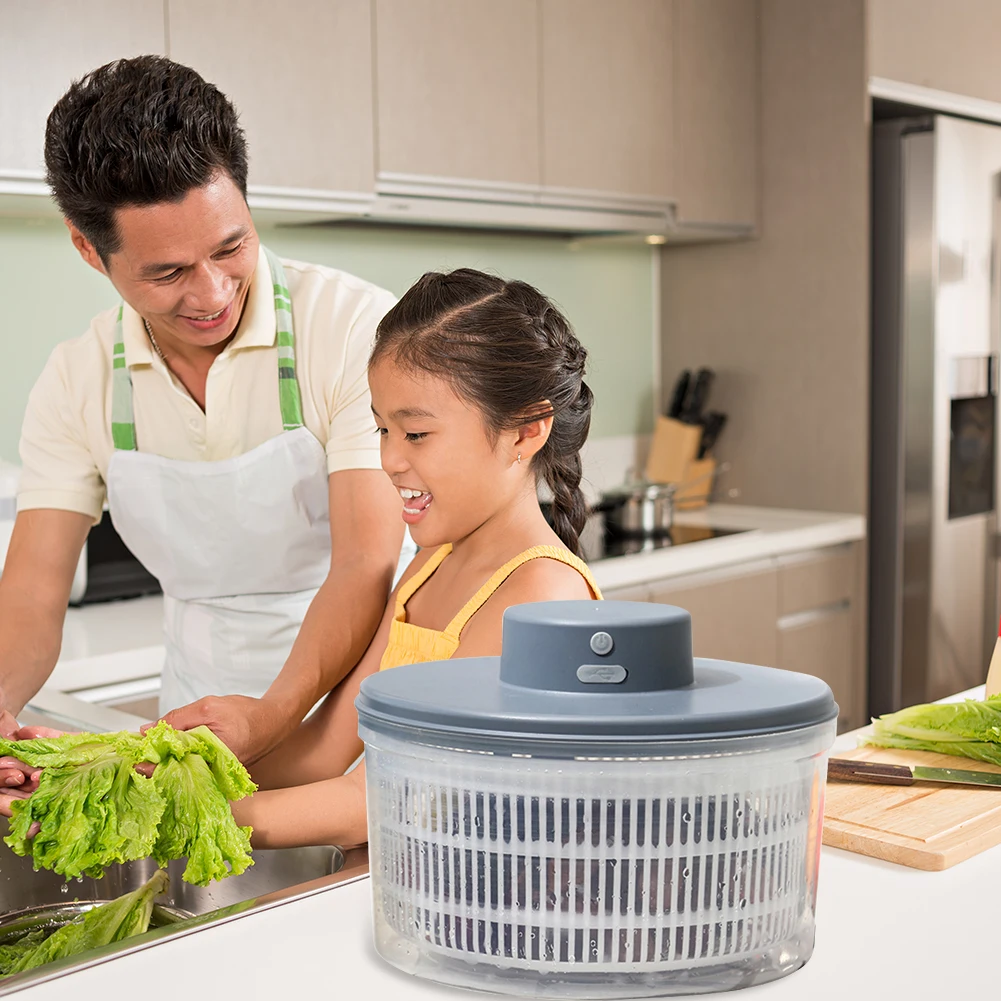 Salad Spinner Fruit Vegetable Household Salad Dehydrator Multifunctional Lettuce Washer Dryer Easy To Use for Washing Drying