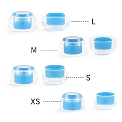 Premium Liquid Silicone Noise - Isolating Ear Tips - Skin - Friendly & Reusable for 4 Pairs (1 Set Blue)