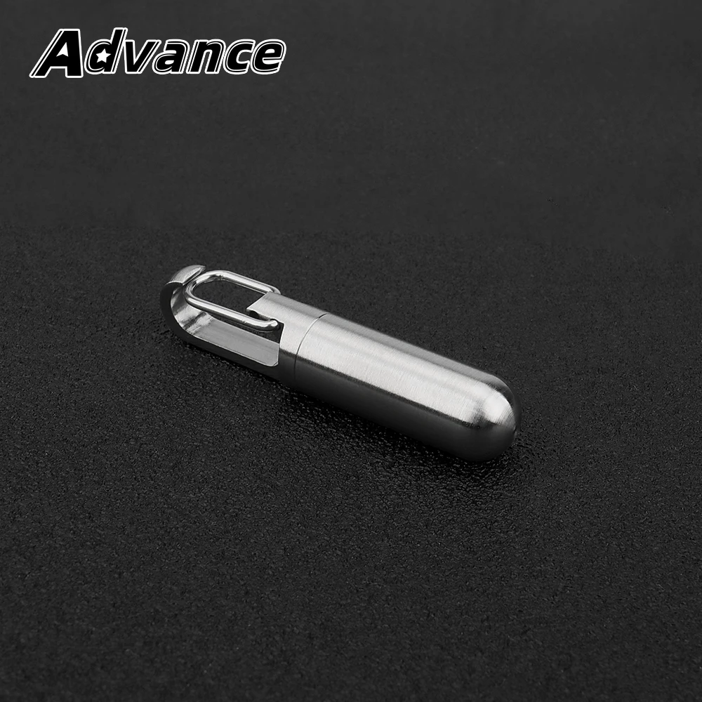 Mini Stainless Steel Seal Bottle Waterproof Canister Pill Bottles Keychain Outdoor EDC Tool Key Ring