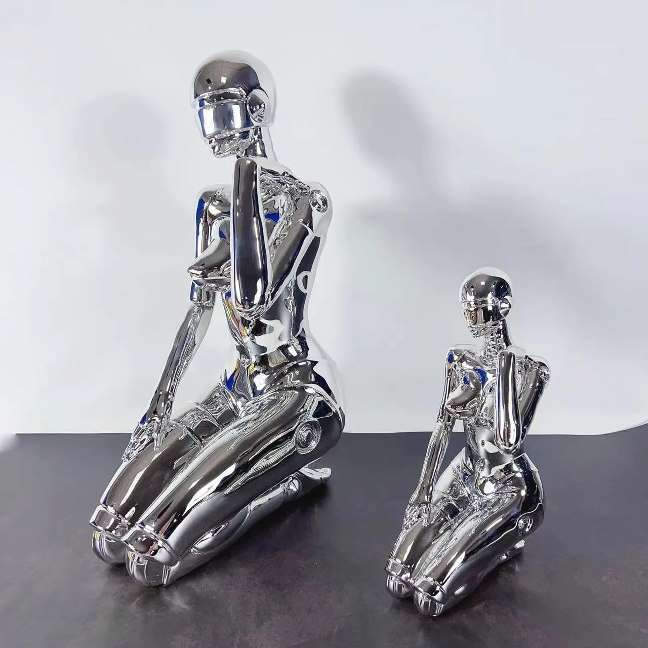 Electroplated Kongshanji Machinery Goddess Standing Posture Simple Modern Abstract Figure Sculpture Home Decoration Gifts