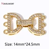 1/2/3Pcs 18K Gold Plated Brass With Zircon Pearl Necklace Clasps,Semicircular Pearl Fastener Lock Closure Clasps Accessories 2