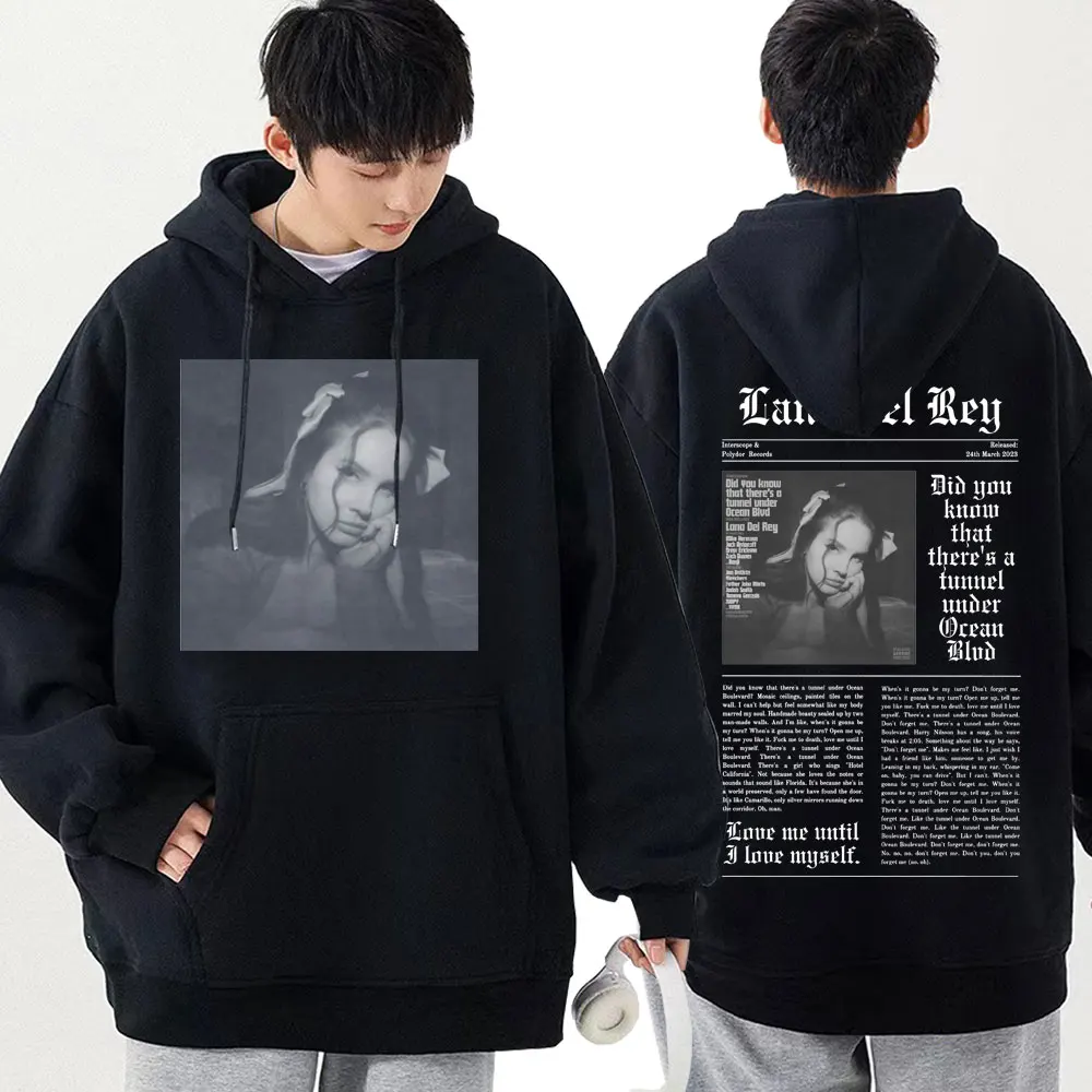 

Lana Del Rey Hoodie 2023 Music Album Did You Know That There's A Tunnel Under Ocean Blvd Hooded Men Women Long sleeve Sweatshirt
