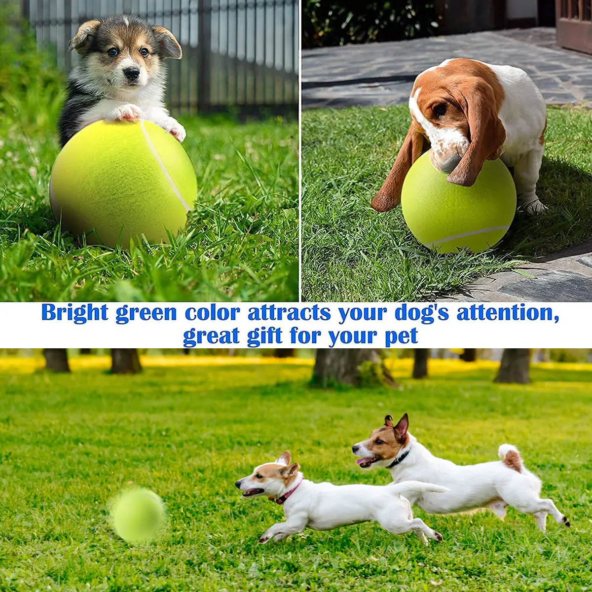 24cm Dog Tennis Ball Rubber Ball for Dog Chewing Toy Interactive Tennis Ball Funny Large Pet Training Ball Toy Dog Tennis Ball