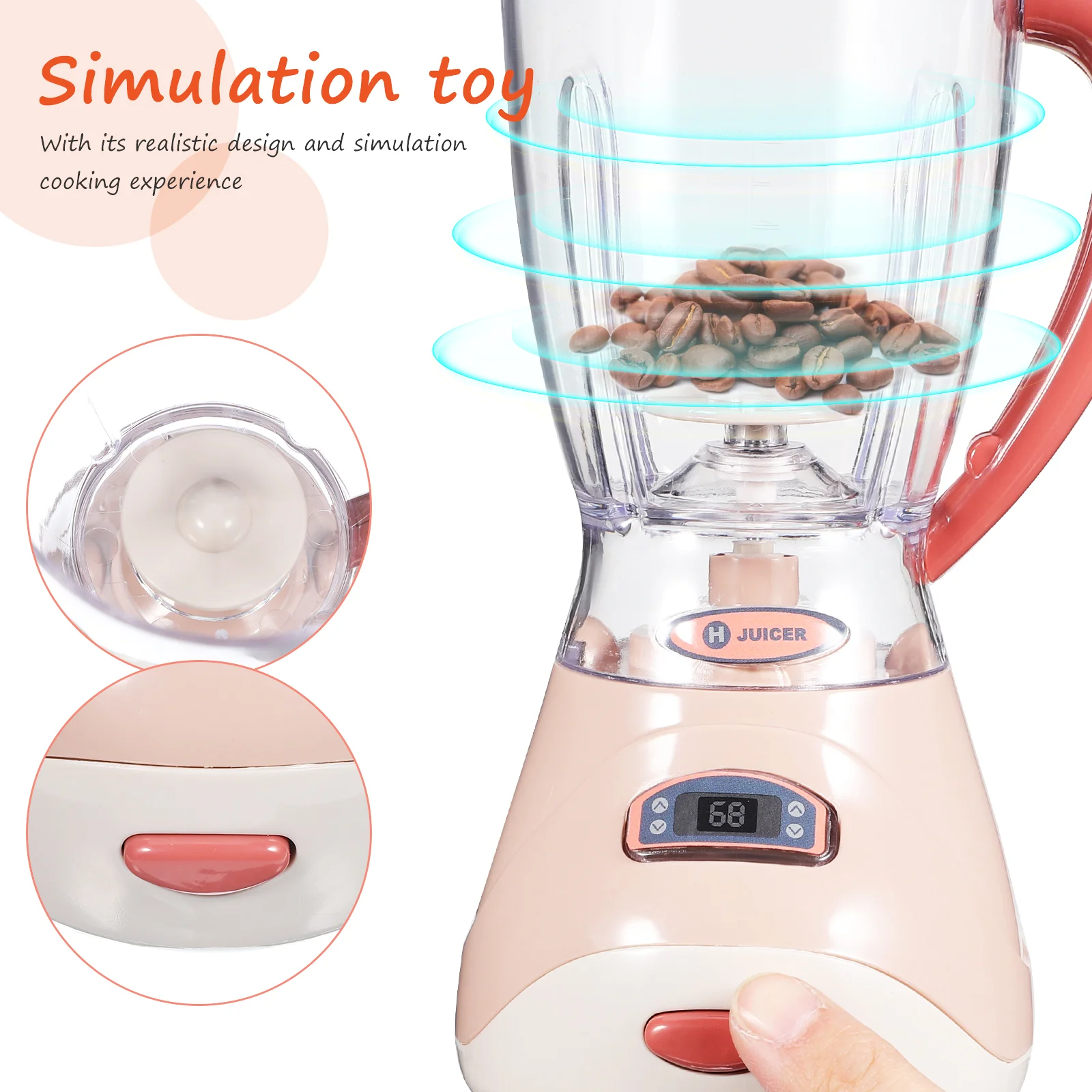 Electric Toy Blender Kids Juicer Play Kitchen Accessories Mini Juicer Toy Kitchen Pretend Playset Sturdy