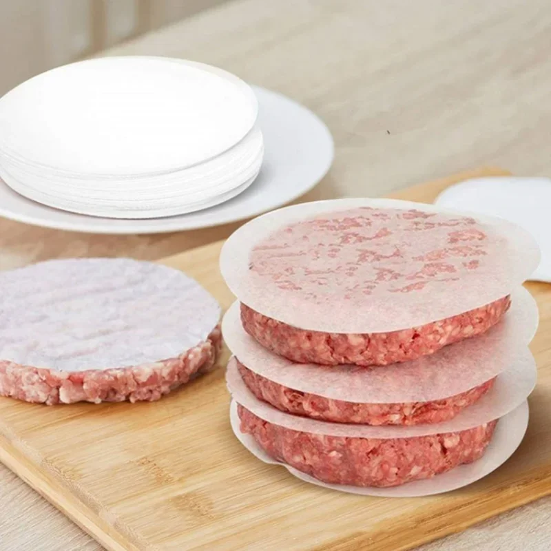 100pcs 11cm Hamburger Patty Paper Round Wax Paper Sheet for Burger Press Baking Cake Baking Separate 4.33inch Patty Oil