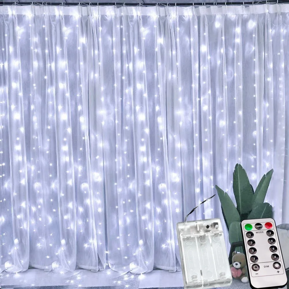 thumbnail image 1 of Guirnalda de luces LED para decoración navideña, 6 m, control remoto, para bodas, fiestas, cuentos de hadas, dormitorio, cortinas, exterior, hogar, 1 of 5