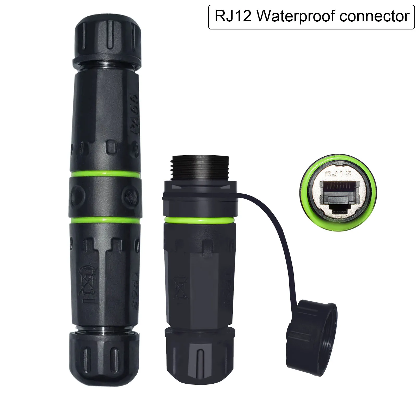 Waterproof Rj12 RJ11 RJ12 Telephone FEMALE SOCKET 6P6C Connector With Wire Female Jack ...