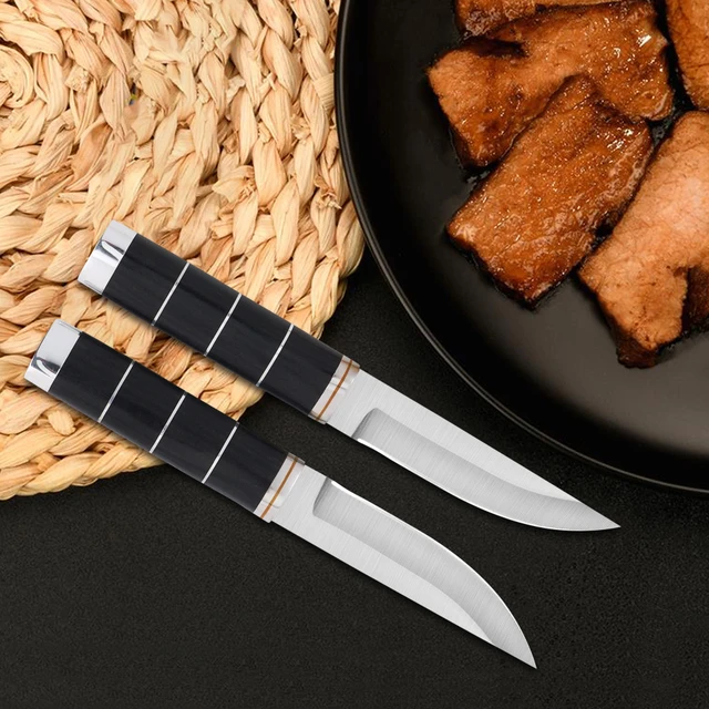 Stainless Steel Black Steak Knives Set Meat Cleaver 3CR13SS Fruit