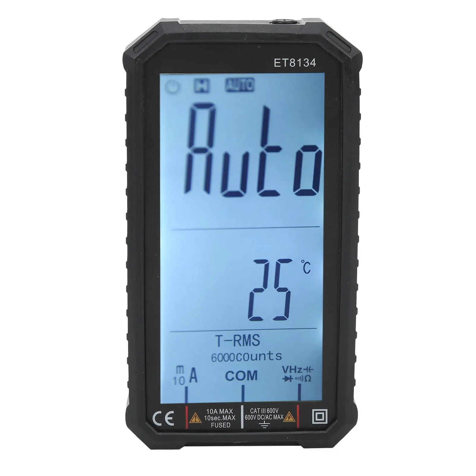 ET8134 Digital Multimeter-10A 600V LCD Multi-Function Ammeter with Alarm Feature