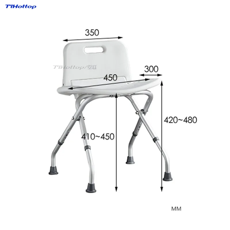 Tlhottop Folding  Bath and Shower Seat Shower Bench Bathroom Safety Shower Chair Tub Bench height adjustable Chair   YJ-2052B 5