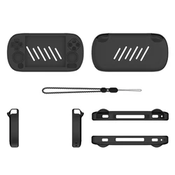 Silicone Shockproof Protector Sleeve with Lanyard for Handheld Game Console (Black)