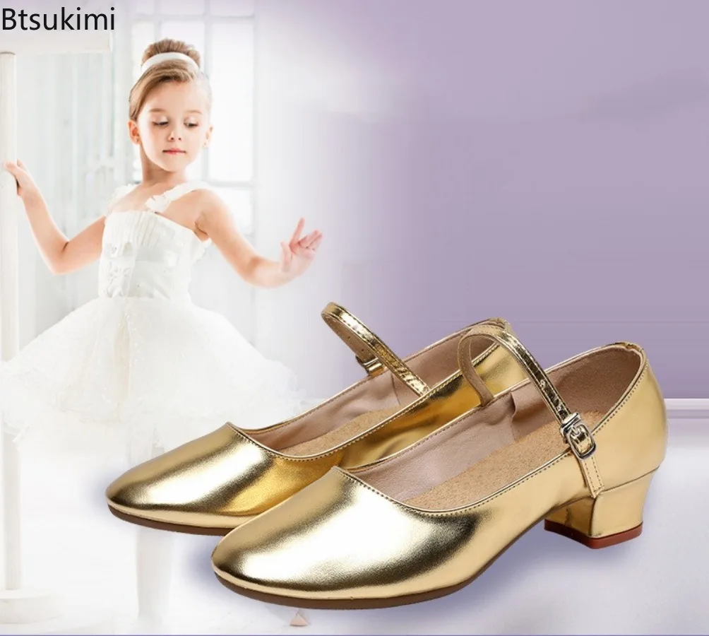 2026 New Children Ballroom Shoes Dance-Shoes Latin Dance Shoes Soft Ladies Girls Tango Jazz Dance Shoes Salsa Girls High Heels