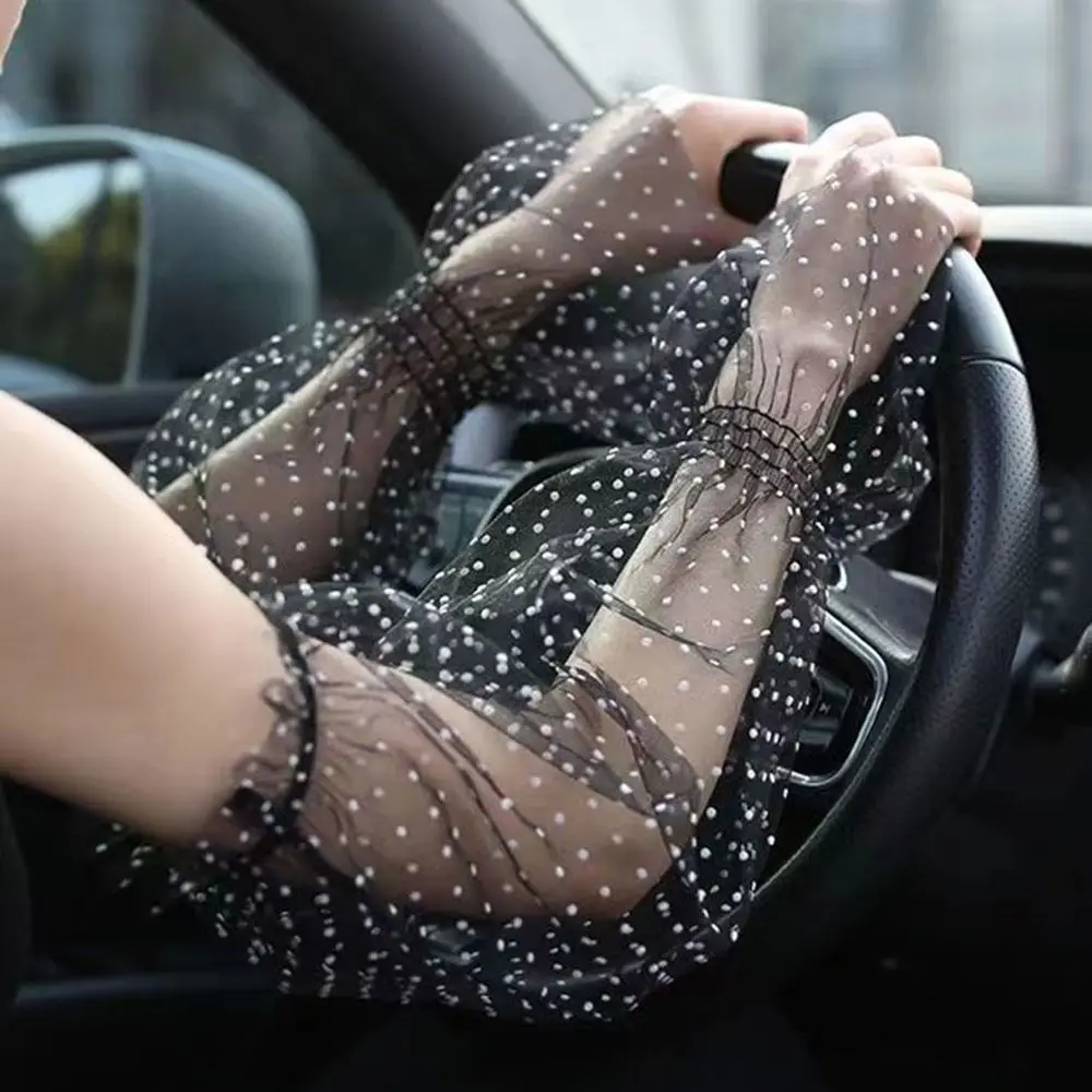 Sunshield Breathable Mesh Arm Warmers - Cooling UV Protection Lace Sleeves