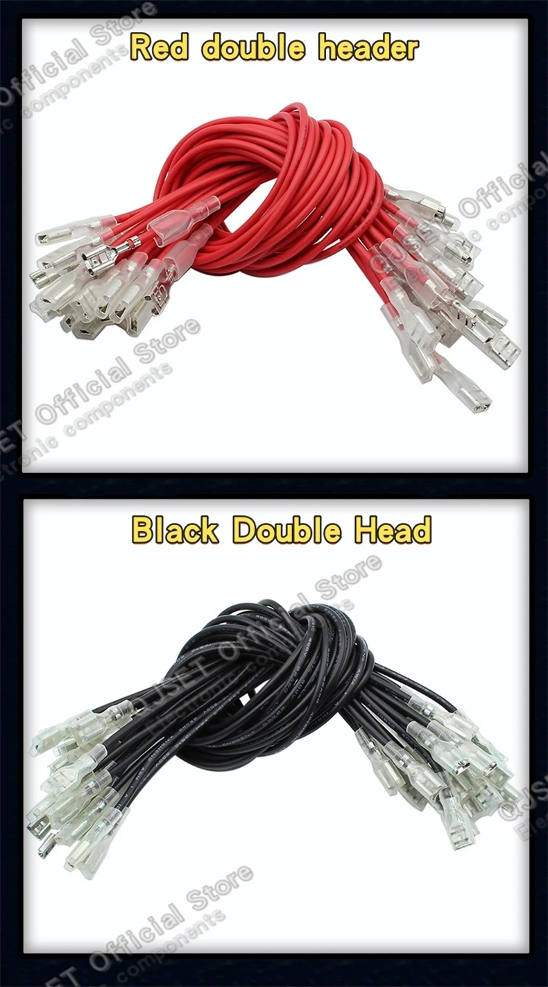 5 Stück 2,8 mm/4,8 mm/6,3 mm Kabel-Crimp-Anschlussstecker/ummantelte Draht-Anschlussstecker, Einzel- und Doppelanschlusskabelbäume, 6,3 mm – Detail 7