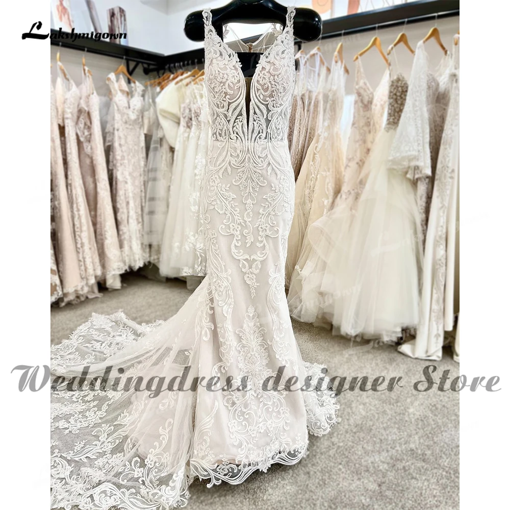 cheap wedding dresses Sexy Lace Boho Wedding Dresses Court Trian V Neck Princess Mermaid Bridal Gowns Beads Lace V Neck Bridal Gowns vestido modest wedding dresses