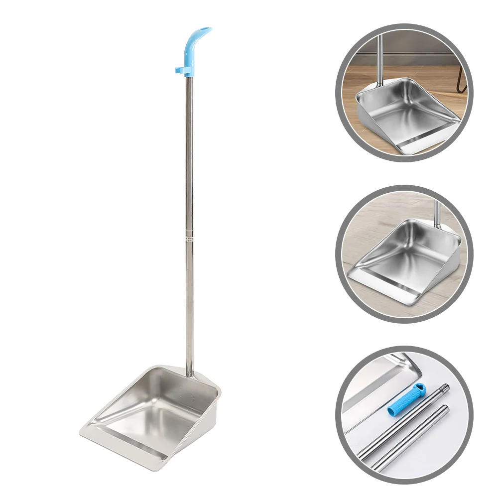 

Stainless Steel Dustpan Heavy Duty Broom Garbage Can for Office Household Trash Home Cleaning Commercial Floor