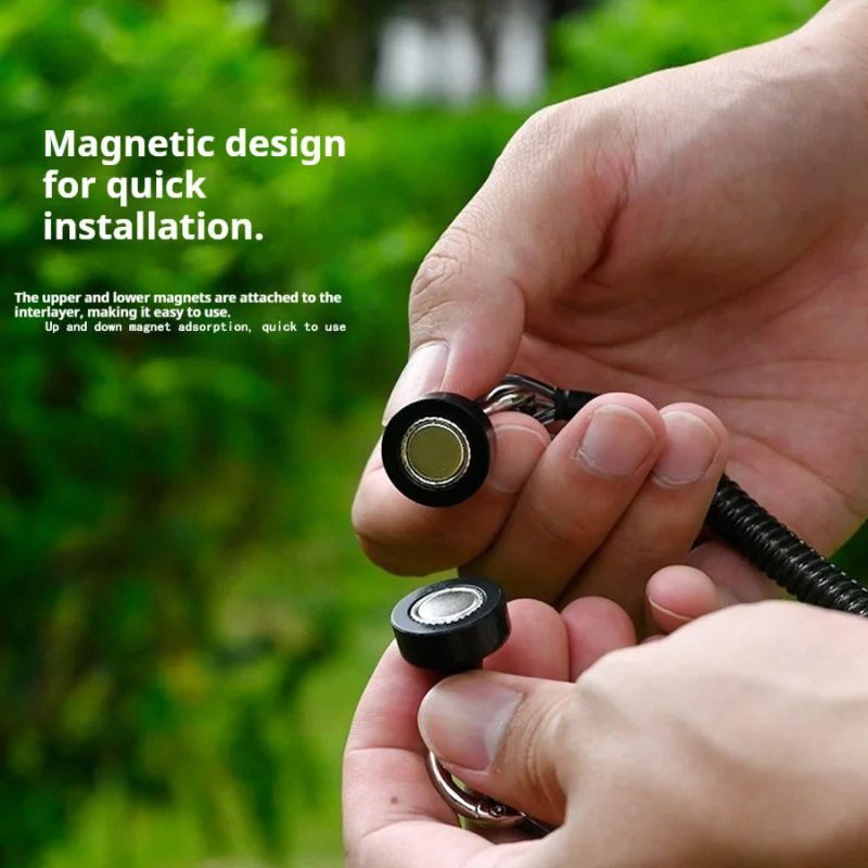 Magnetic Retractable Fishing Lanyard with Carabiner Attachment
