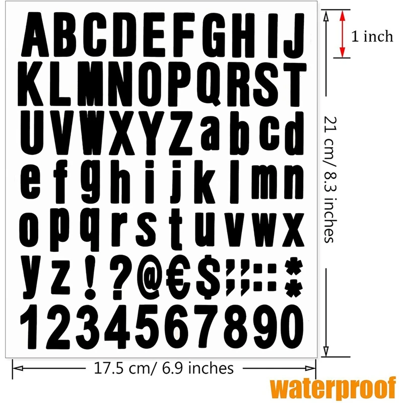 770 Pieces 10 Sheets Self Adhesive Vinyl Letters Numbers Kit Alphabet Number Stickers for Mailbox Black 1 Inch,wall stickers,floor stickers,gas pump stickers,ceramic decals