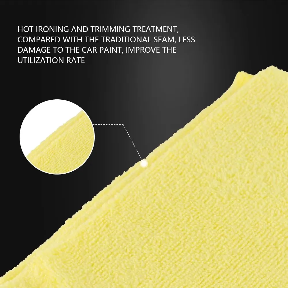 SPTA 옐로우 마이크로화이버 클리닝 천 자동차 세차 타월 테리 무줄무늬 재사용 가능 세탁 가능 차량용 10개 40 * 40 cm