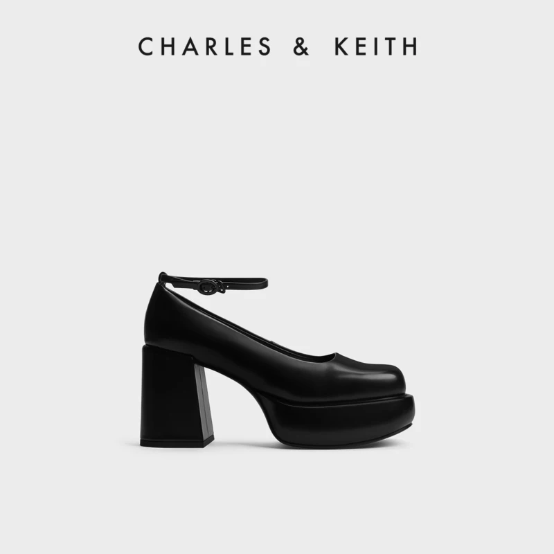 

CHARLES&KEITH23 winter new CK1-60920355 vintage wrist strap chunky heel shoes