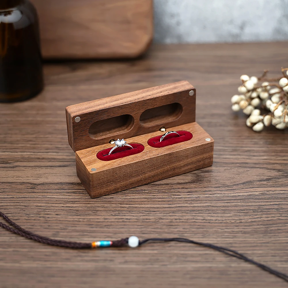 Kreative Holz Ring Ohrringe Schmuck Box Halter Organizer Halskette Armreif Lagerung Fall Schmuck Shop Verpackung Geschenk Box – Detail 1