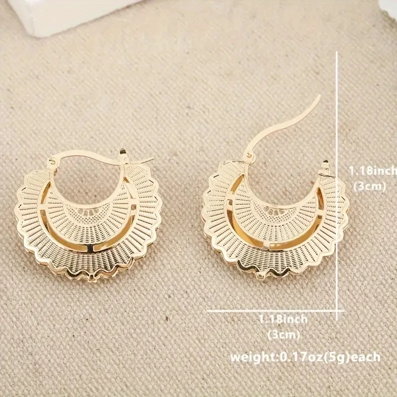 여성용 힙합 록 귀걸이, 금도금 구리 라운드, 웨딩 주얼리 선물, 연회 홀리데이 웨어