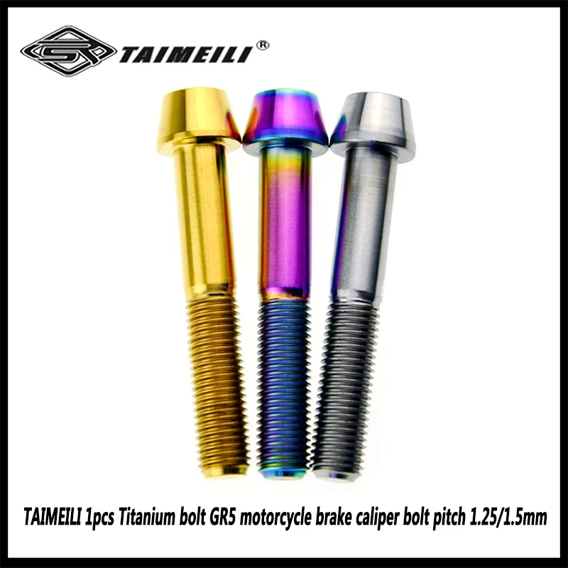 Taimeili-parafuso de Titânio para Pinça de Freio Gr5 M10 x 55 mm M10 x 60 mm Passo 125 15 mm 1pc