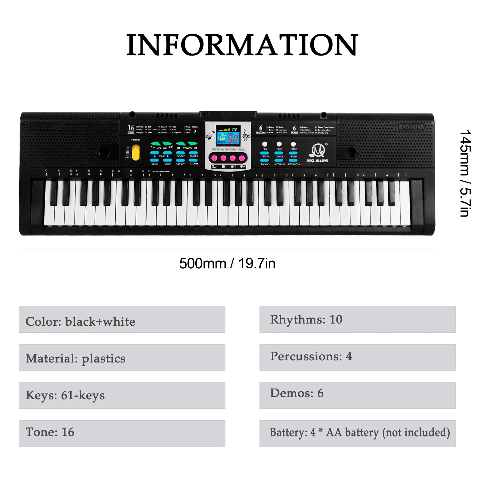 61key Multifunctional Electronic Keyboard Children Digital Electric Piano Microphone Beginner Electronic Keyboard Instrument electronic piano electronic musical instrument musical instrument
